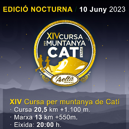 Cartel de XIV Cursa Muntanya Nocturna Catí en Catí, Castellón