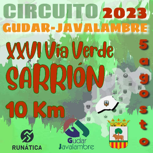 Cartel de XXVI 10K Vía Verde Sarrión en Sarrión, Teruel