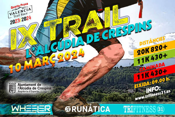 Cartel de IX Trail l'Alcúdia de Crespins en Alcúdia de Crespins, Valencia