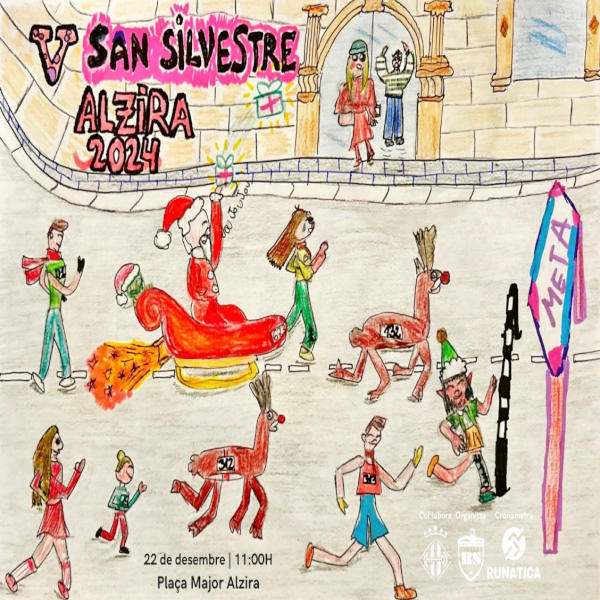 Cartel de V San Silvestre Solidaria Alzira en Alzira, Valencia