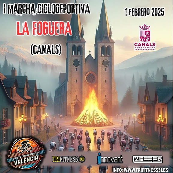 Cartel de I Marcha Ciclodeportiva La Foguera en Canals, Valencia