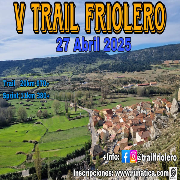 Cartel de V Trail Friolero en Frías de Albarracín, Teruel