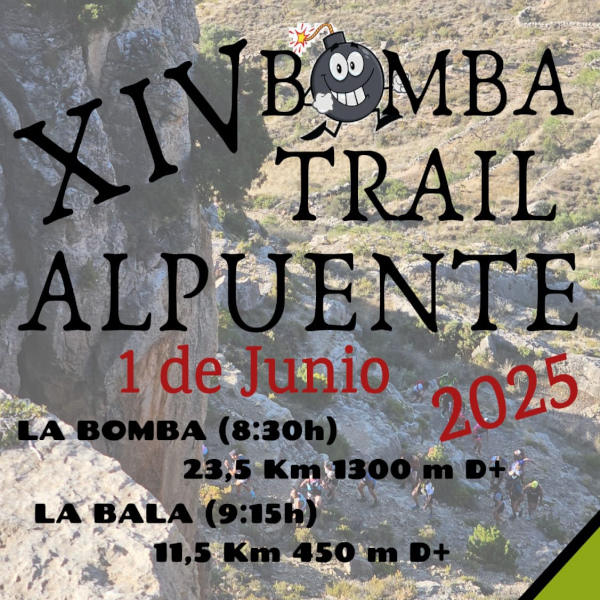 Cartel de XIV Bomba Trail Alpuente en Alpuente, Valencia
