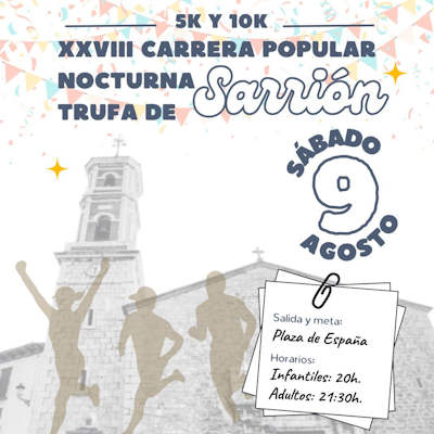 Cartel de XXVIII 10K y II 5K Nocturna Trufa Sarrión en Sarrión, Teruel