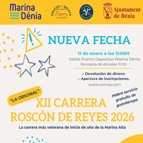 Cartel de XII Carrera Roscón de Reyes Denia en Denia, Alicante