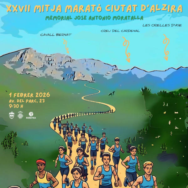 Cartel de XXVII Mitja Marató Ciutat d'Alzira en Alzira, Valencia