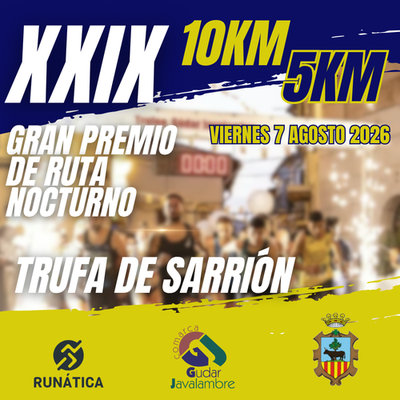 Cartel de XXIX Gran Premio ruta Nocturno Trufa Sarrión en Sarrión, Teruel