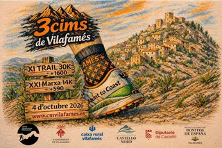 Cartel de 3 Cims de Vilafamés en Villafamés, valencia