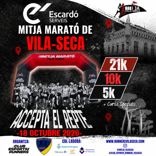 Cartel de V Mitja Marató de Vila-Seca en Vila-Seca, tarragona