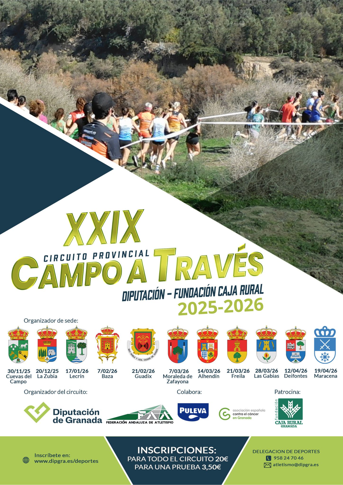 Cartel oficial de Circuito Provincial Campo a Través Granada — 18 de abril de 2026 en Granada, andalucia