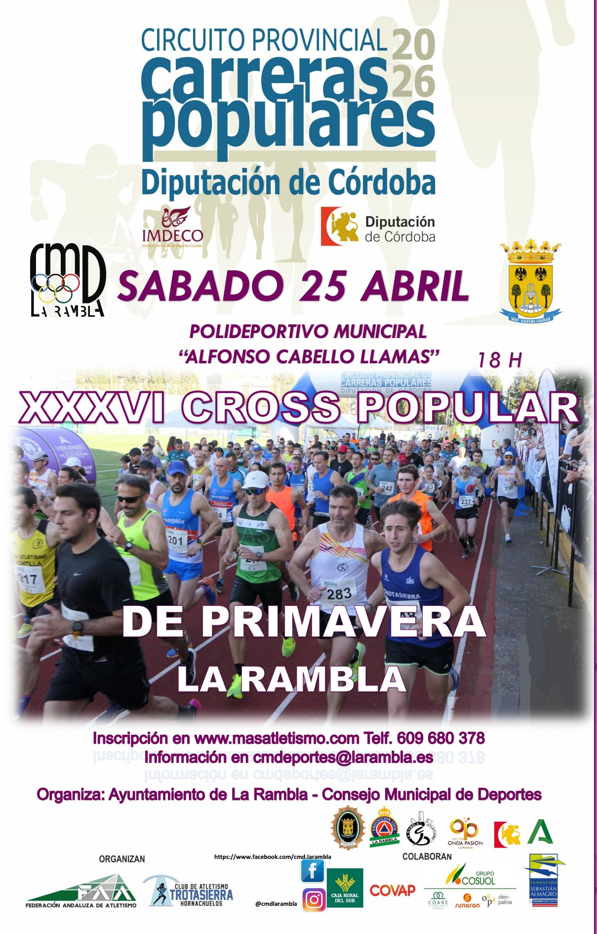 Cartel oficial de Cross Popular de Primavera La Rambla — 25 de abril de 2026 en La Rambla, andalucia