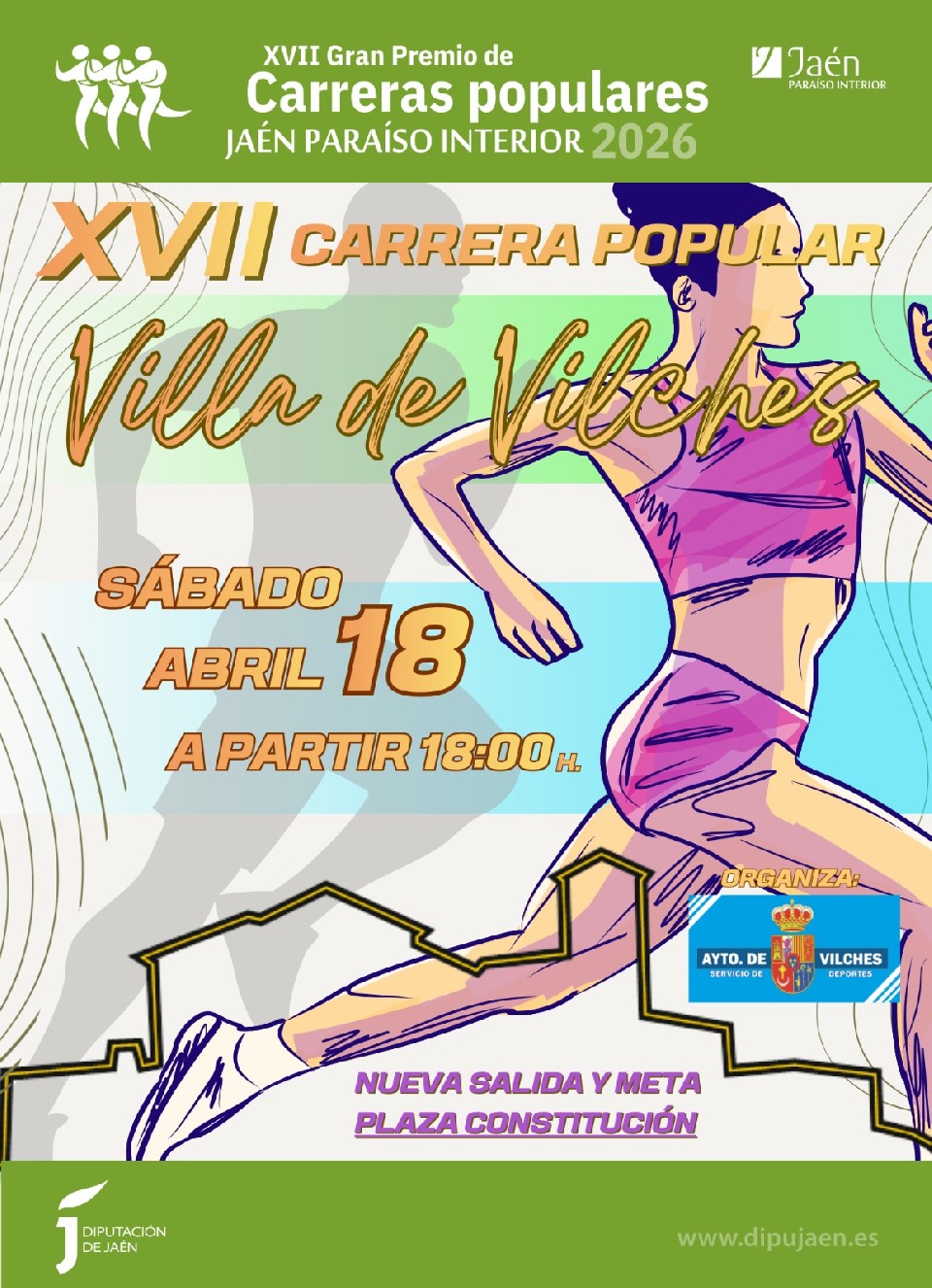 Cartel oficial de Carrera Popular Villa de Vilches — 18 de abril de 2026 en Vilches, andalucia