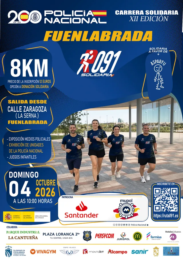 Cartel oficial de Carrera Solidaria Ruta 091 Fuenlabrada — 4 de octubre de 2026 en Fuenlabrada, madrid