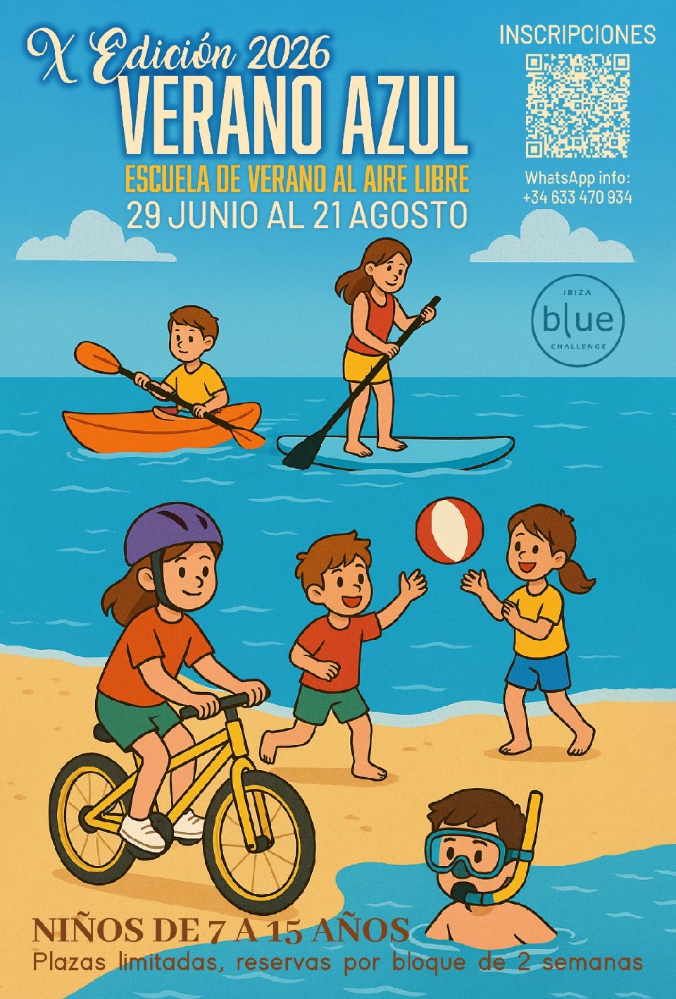 Cartel oficial de Escuela Verano Azul Ibiza 2026 — 29 de junio de 2026 en Eivissa, Illes Balears