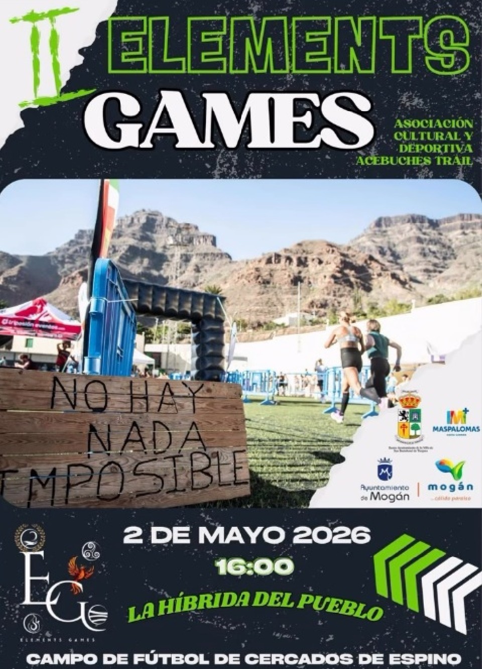 Cartel oficial de II Edición Elements Games 2026 — 2 de mayo de 2026 en San Bartolomé de Tirajana, Las Palmas