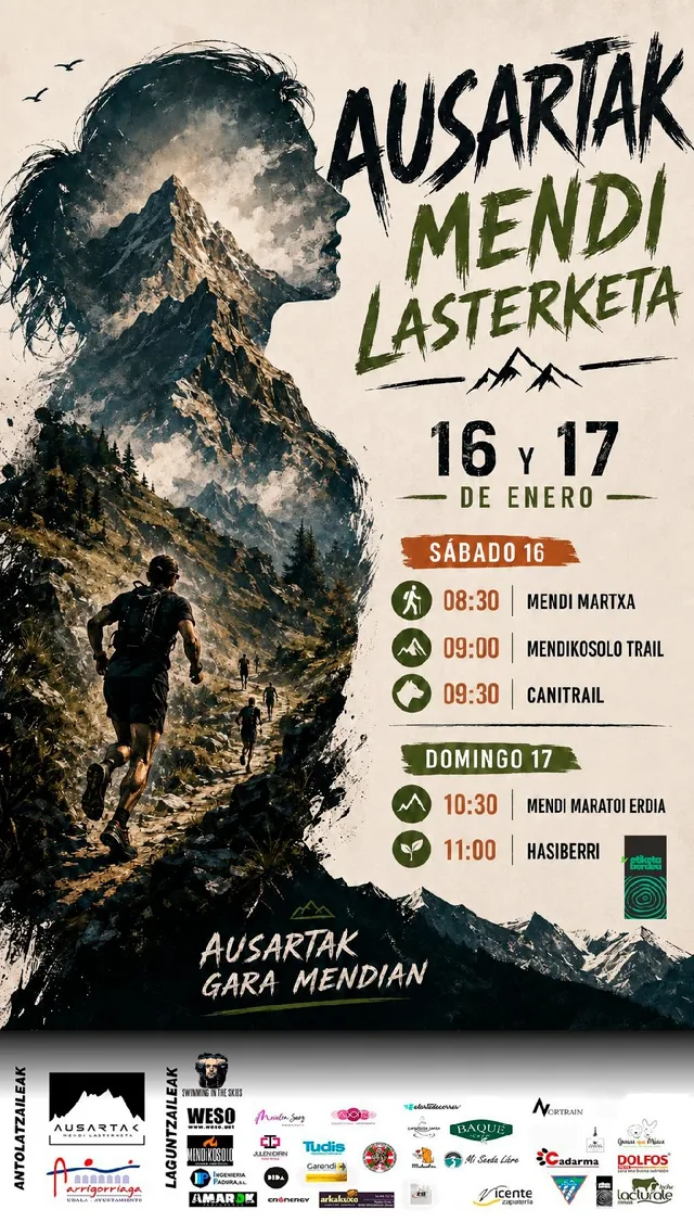 Cartel oficial de ARRIGORRIAGAKO AUSARTAK MENDI LASTERKETA 2027 — 16 de enero de 2027 en Arrigorriaga, vizcaya