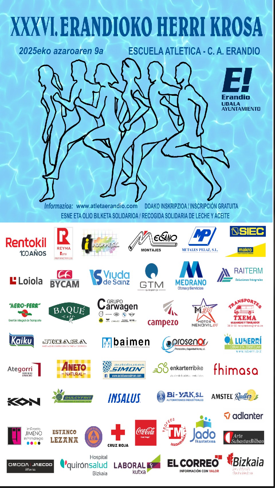 Cartel oficial de Xxxvi. Erandioko Herri Krosa — 9 de noviembre de 2025 en Erandio, Vizcaya