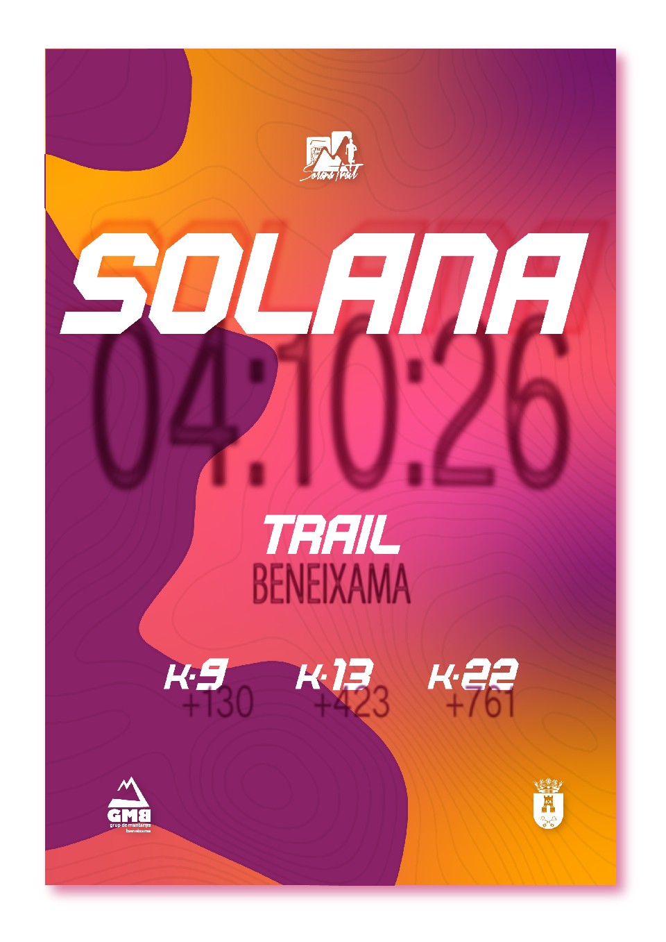 Cartel oficial de XIV SOLANA TRAIL BENEIXAMA — 4 de octubre de 2026 en Benejama, Valencia