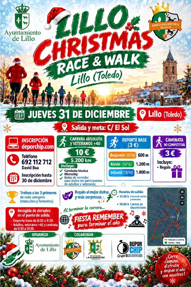 Cartel oficial de LILLO CHRISTMAS RACE — 31 de diciembre de 2026 en Lillo, toledo