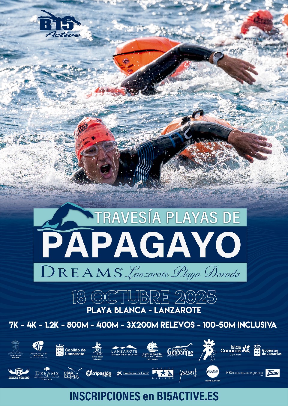 Cartel oficial de Travesia Playas de Papagayo Dreams Lanzarote Playa Dorada 2025 — 18 de octubre de 2025 en Yaiza, Las Palmas