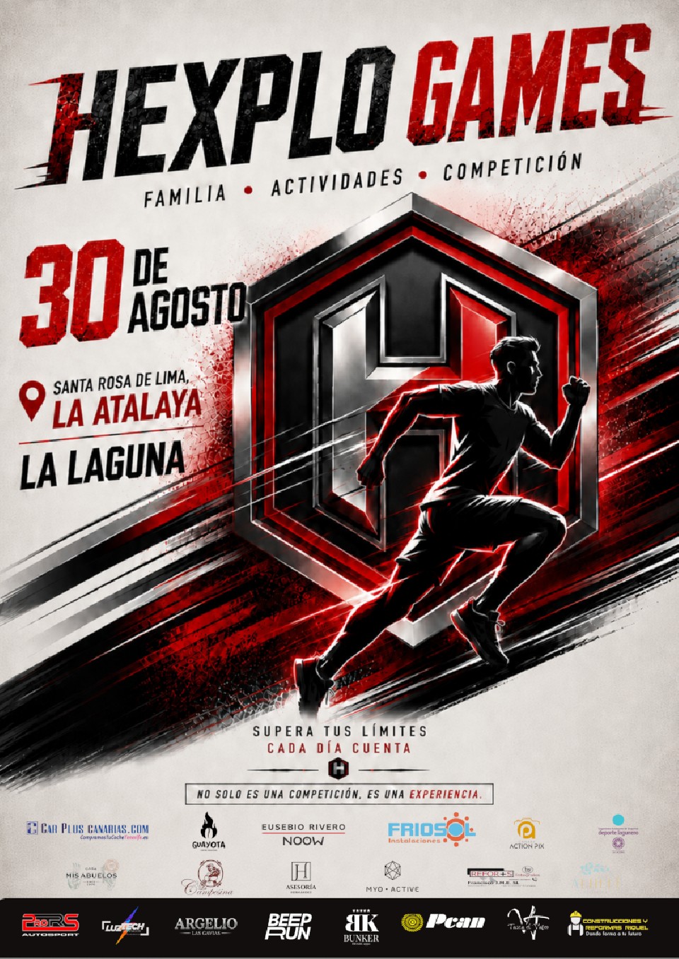 Cartel oficial de HEXPLO GAMES 2026 — 30 de agosto de 2026 en San Cristóbal de La Laguna, santa cruz de tenerife