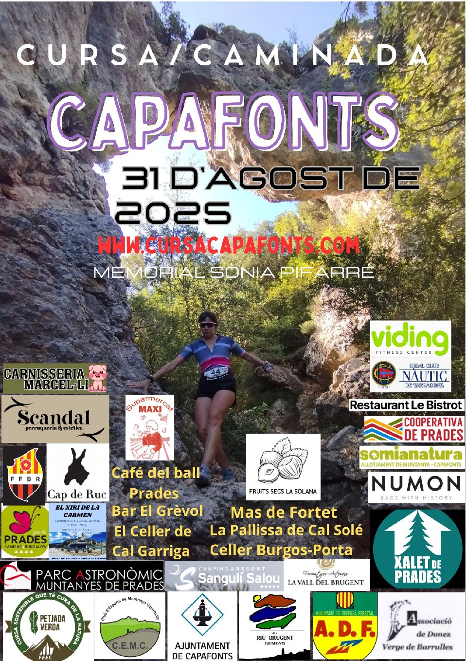 Cartel oficial de 19a CURSA MUNTANYA CAPAFONTS — 31 de agosto de 2025 en Capafonts, Tarragona
