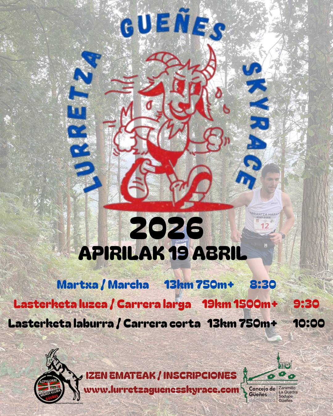 Cartel oficial de Lurretza Güeñes Skyrace — 19 de abril de 2026 en Güeñes, Vizcaya