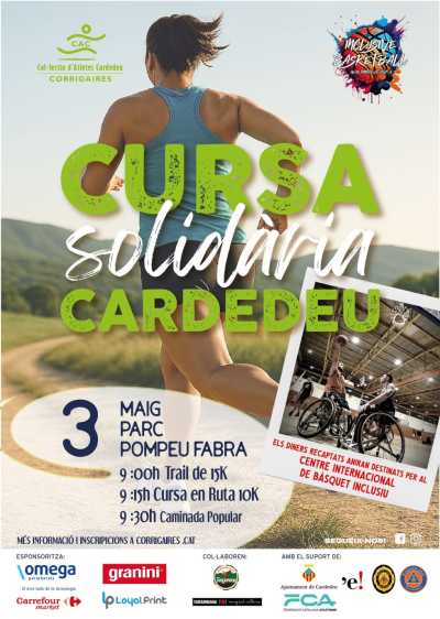 Cartel oficial de 30 Cursa Solidària de Cardedeu — 3 de mayo de 2026 en Cardedeu, Barcelona