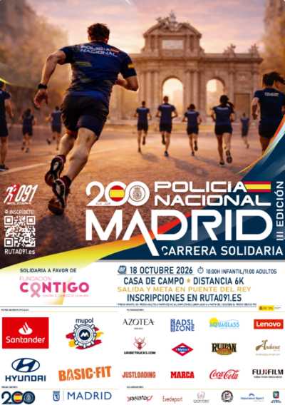 Cartel oficial de III Carrera Solidaria Ruta 091 Madrid — 18 de octubre de 2026 en Madrid, Madrid