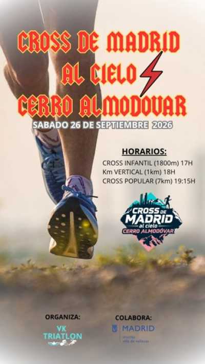 Cartel oficial de IV Cross Popular Cerro Almodóvar · Sábado, 26 de septiembre de 2026 — 26 de septiembre de 2026 en Madrid, Madrid