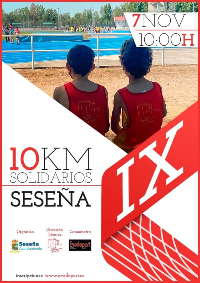 Cartel oficial de XII 10km Solidarios de Seseña — 9 de noviembre de 2025 en Seseña, Toledo
