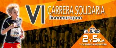 Cartel oficial de VI Carrera Solidaria Liceo Europeo · Domingo, 14 de junio de 2026 — 14 de junio de 2026 en Alcobendas, madrid