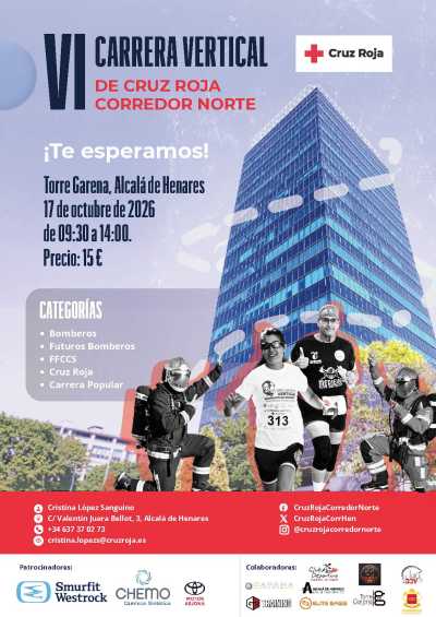 Cartel oficial de VI Carrera Vertical Torre Garena · Sábado, 17 de octubre de 2026 — 17 de octubre de 2026 en Alcalá de Henares, madrid