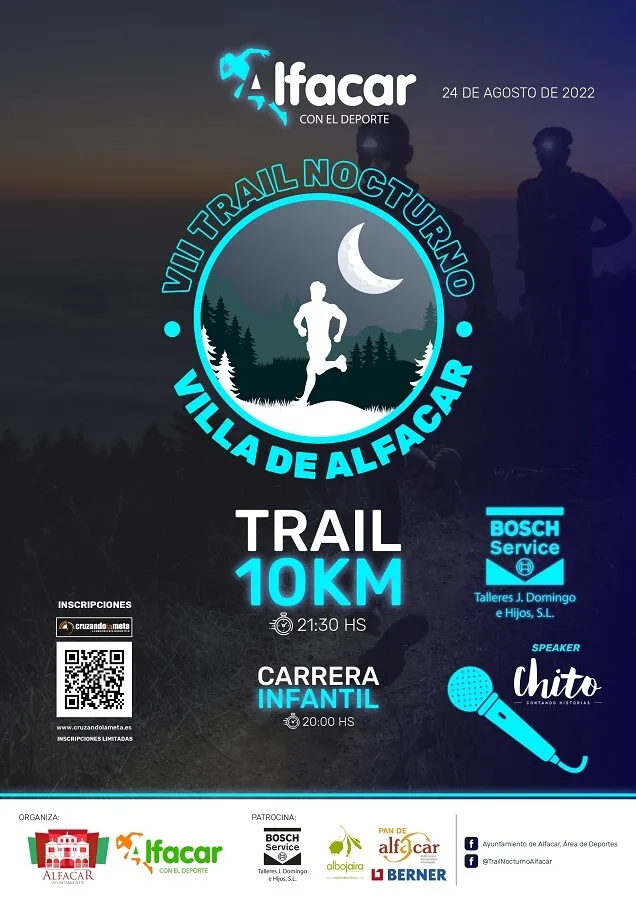Cartel oficial de X Trail Nocturno Villa de Alfacar 2025 — 27 de agosto de 2025 en Alfacar, Granada