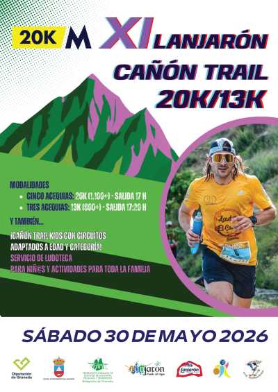 Cartel oficial de XI Lanjarón Cañón Trail — 30 de mayo de 2026 en Lanjarón, Granada