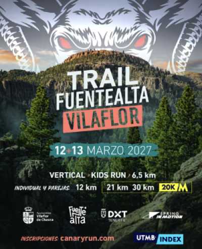 Cartel oficial de Trail Fuentealta Vilaflor — 25 de abril de 2027 en Vilaflor de Chasna, las palmas