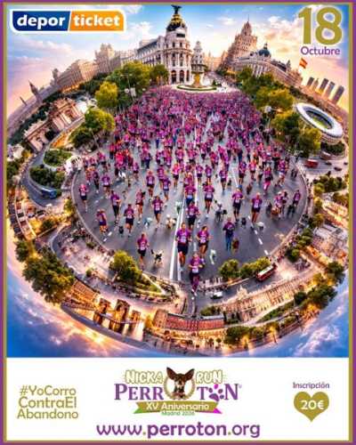 Cartel oficial de XV Perrotón Madrid Nicka Run · Sábado, 17 de octubre de 2026 — 17 de octubre de 2026 en Madrid, madrid