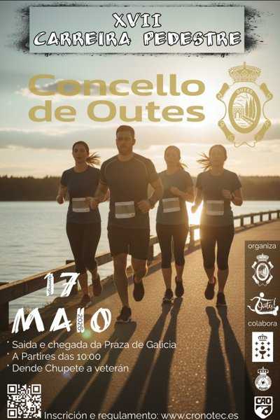 Cartel oficial de XVII Carreira Pedestre de Outes — 17 de mayo de 2026 en Outes, A Coruña