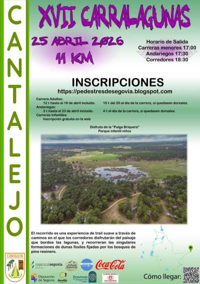 Cartel oficial de XVII Carrera Popular Carralagunas — 25 de abril de 2026 en Cantalejo, Valladolid