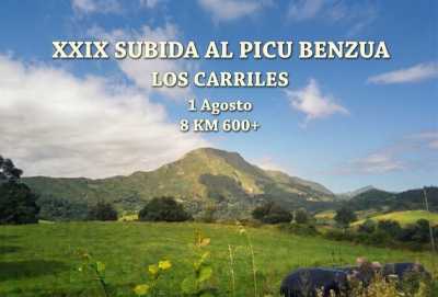 Cartel oficial de XXIX Subida al Picu Benzúa · Sábado, 1 de agosto de 2026 — 1 de agosto de 2026 en Los Carriles, asturias