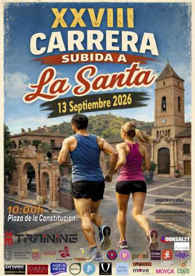 Cartel oficial de XXVIII Carrera Subida a la Santa · Domingo, 13 de septiembre de 2026 — 13 de septiembre de 2026 en Totana, murcia