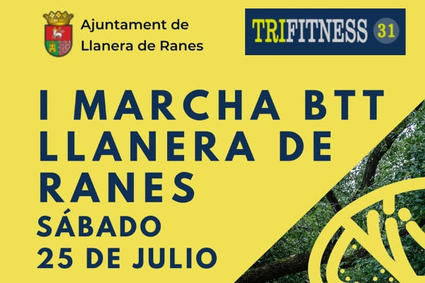 Cartel oficial de I Marcha BTT Llanera de Ranes — 25 de julio de 2020 en Llanera de Ranes, Valencia