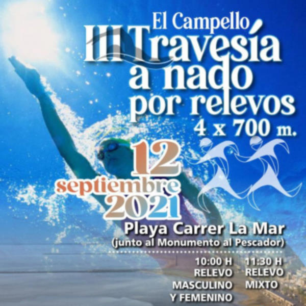 Cartel oficial de III Travesía por Relevos de El Campello — 12 de septiembre de 2021 en El Campello, Alicante