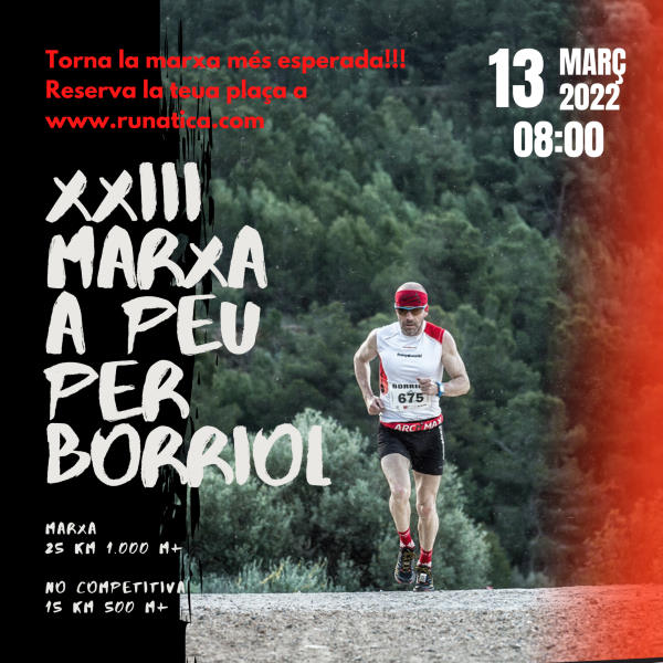 Cartel oficial de XXIII Marxa a Peu per Borriol — 13 de marzo de 2022 en Borriol, Castellón