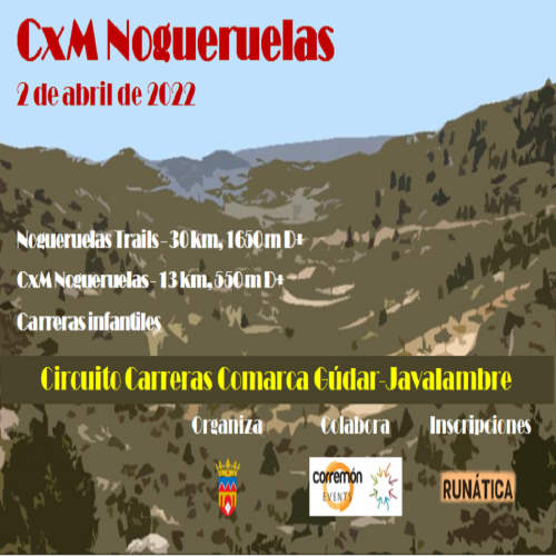 Cartel oficial de XXI CxM Nogueruelas — 2 de abril de 2022 en Nogueruelas, Teruel