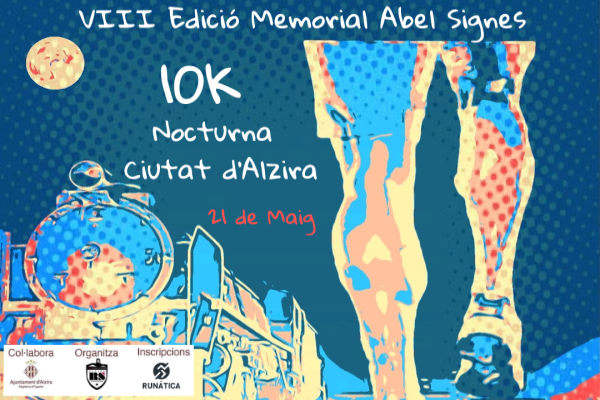 Cartel oficial de 10K Nocturna Ciutat d'Alzira — 21 de mayo de 2022 en Alzira, Valencia