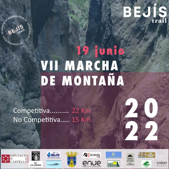 Cartel oficial de VII Marcha Montaña Bejís — 19 de junio de 2022 en Bejís, Castellón