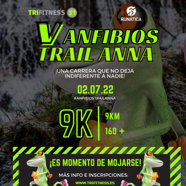 Cartel oficial de V Anfibios Trail de Anna — 2 de julio de 2022 en Anna, Valencia