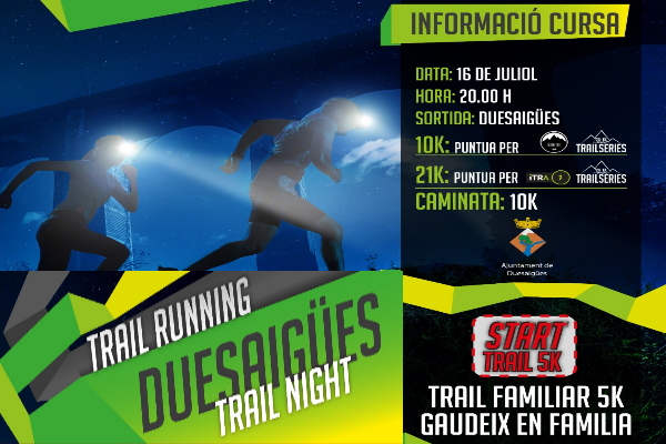 Cartel oficial de TrailSeries Duesaigües TrailNight — 16 de julio de 2022 en Duesaigües, Tarragona