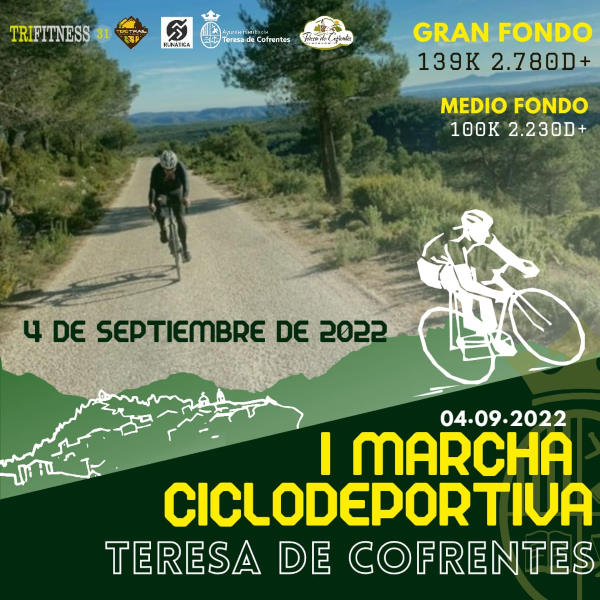 Cartel oficial de I Marcha Ciclodeportiva Teresa de Cofrentes — 8 de octubre de 2022 en Teresa de Cofrentes, Valencia